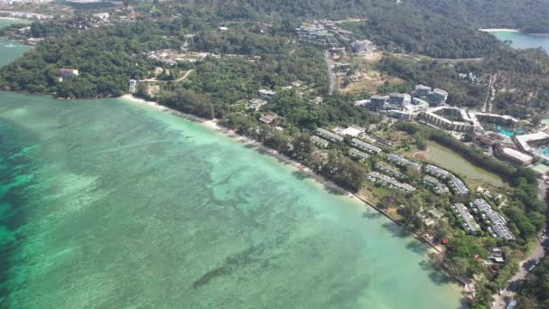 Drohnenaufnahmen Tri Trang Beach Kathu Phuket Thailand Mit Weißem Sand — Stockvideo