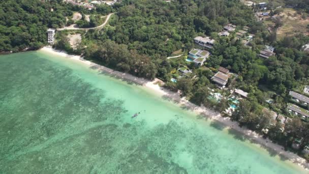Luchtfoto Drone Beelden Tri Trang Beach Kathu Phuket Thailand Met — Stockvideo