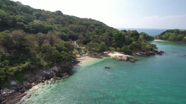 Luchtfoto Drone Beeld Mee Sook Beach Kathu Phuket Thailand Met — Stockvideo