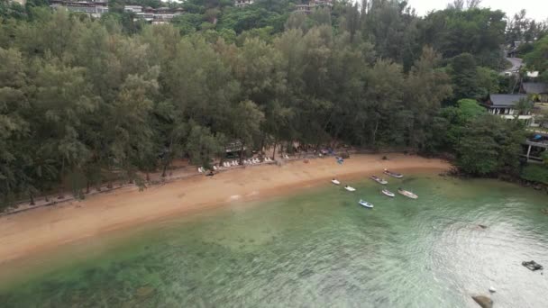 Aerial Drone Video Hua Beach Kathu Phuket Tajlandia Wyposażony White — Wideo stockowe