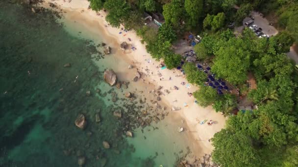 Aerial Drone Footage Sane Beach Rawai Phuket Tailândia Com Praia — Vídeo de Stock