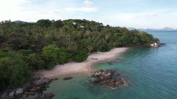 Luchtfoto Drone Beelden Laem Kaeo Keson Beach Rawai Phuket Thailand — Stockvideo
