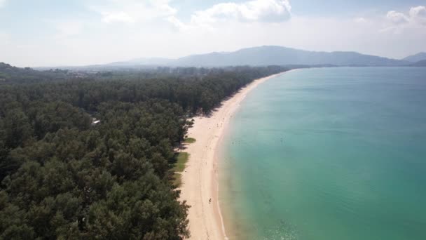 Aerial Drone Video Plaża Laguna Thalang Phuket Tajlandia Wyposażony White — Wideo stockowe