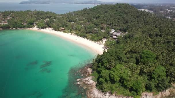 Aerial Drone Video Pansea Beach Thalang Phuket Tajlandia Wyposażony White — Wideo stockowe