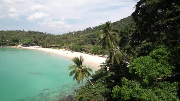 Luchtfoto Drone Beelden Pansea Beach Thalang Phuket Thailand Met Wit — Stockvideo