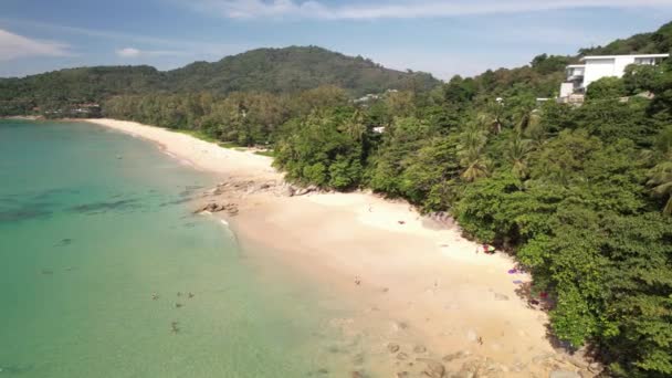 Hava Aracı Nai Thon Plajı Thalang Phuket Tayland Beyaz Kum — Stok video