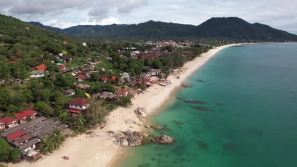 Drohnenaufnahmen Vom Lamai Beach Auf Koh Samui Mit Weißem Sand — Stockvideo