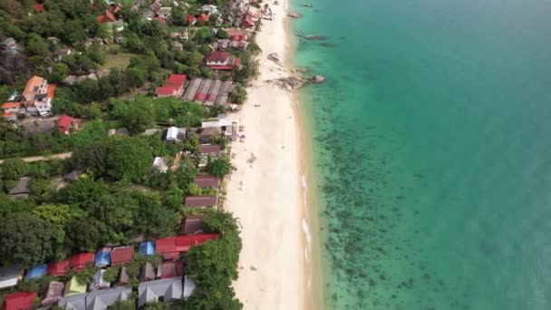 Luchtfoto Drone Beelden Van Lamai Beach Koh Samui Met Wit — Stockvideo
