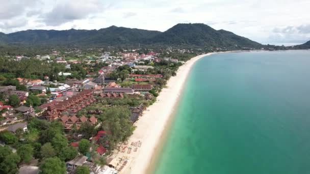Luchtfoto Drone Beelden Van Lamai Beach Koh Samui Met Wit — Stockvideo