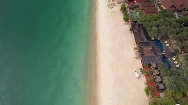 Aerial Drone Záběry Lamai Beach Koh Samui Featuring White Sand — Stock video