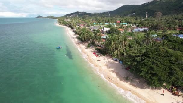 Aerial Drone Footage Bang Por Beach Koh Samui Con Spiaggia — Video Stock