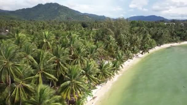 Luchtfoto Drone Beelden Van Nathon Beach Koh Samui Met Wit — Stockvideo