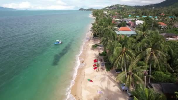 Aerial Drone Footage Bang Por Beach Koh Samui Featuring White — 비디오