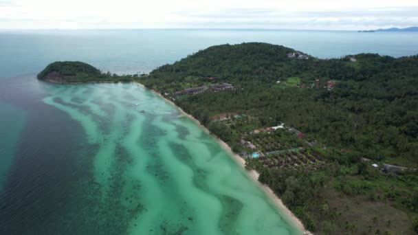 Aerial Drone Nagranie Bang Makham Beach Koh Samui Wyposażony White — Wideo stockowe