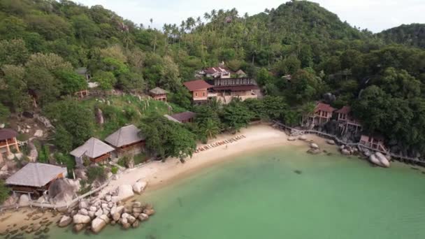 Aerial Drone Footage Taa Toh Lagoon Beach Koh Tao Διαθέτει — Αρχείο Βίντεο