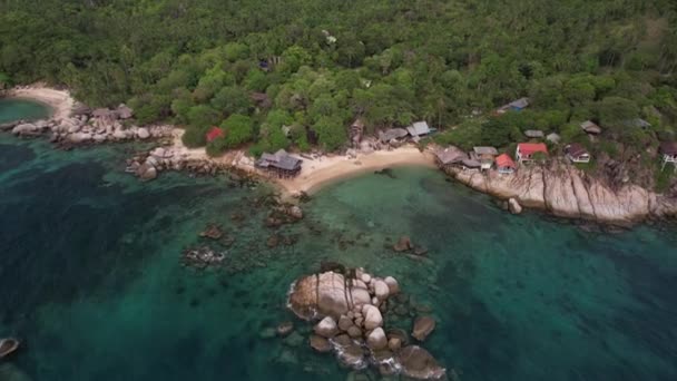 Aerial Drone Footage Sai Nuan Beach Koh Tao Featuring White — Stok Video