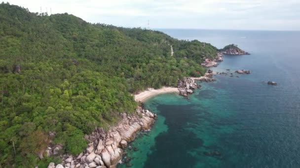 Luchtfoto Drone Beelden Van Benjamin Baer Beach Koh Tao Met — Stockvideo