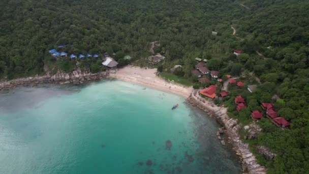 Беспилотник Следил Пляжами Залива Таноте Острове Тао Koh Tao Пляже — стоковое видео