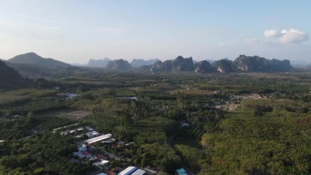 Aerial Footage Landscape Limestone Mountains Nang Krabi — Stock Video