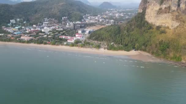 Aerial Footage Aonang Beach Nang Krabi — Stock Video