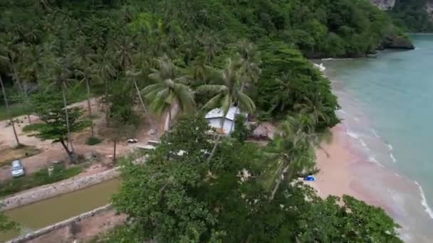 Luchtfoto Van Aonang Beach Nang Krabi — Stockvideo