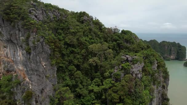Εναέρια Πλάνα Του Τοπίου Και Limestone Βουνό Nang Krabi — Αρχείο Βίντεο