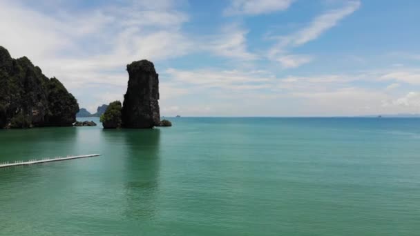 Εναέρια Πλάνα Της Pai Plong Beach Nang Krabi — Αρχείο Βίντεο