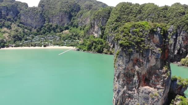 Pai Plong Sahili Hava Görüntüsü Nang Krabi — Stok video