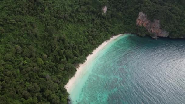 Koh Phi Don Krabi Tayland Maymun Sahili Hava Görüntüsü Beyaz — Stok video