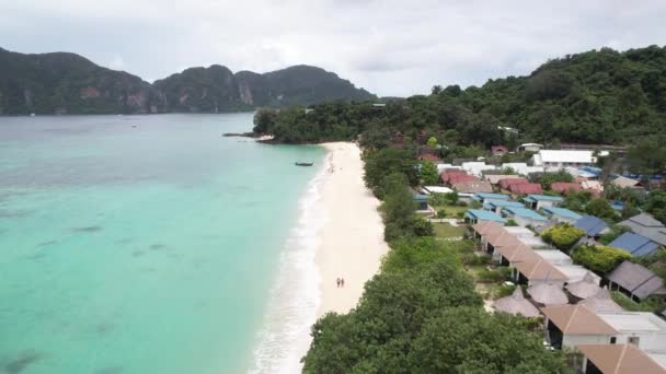 Légi Felvétel Long Beach Koh Phi Phi Don Krabi Thaiföld — Stock videók