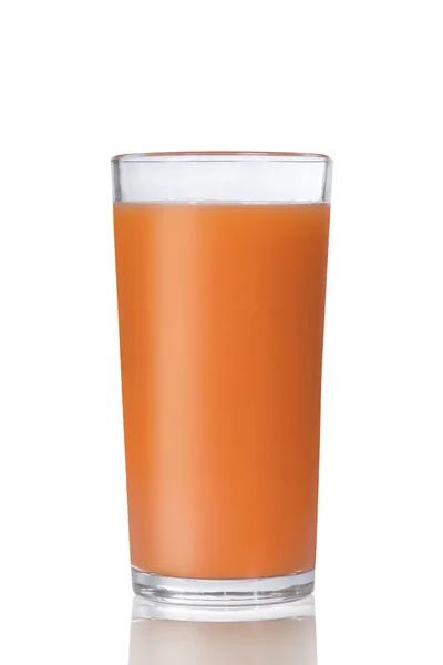 Glass Fresh Carrot Juice Isolated White Background — Stock Photo, Image