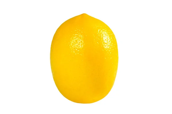 新鲜成熟的柠檬被白色的背景隔离 后续行动 — 图库照片