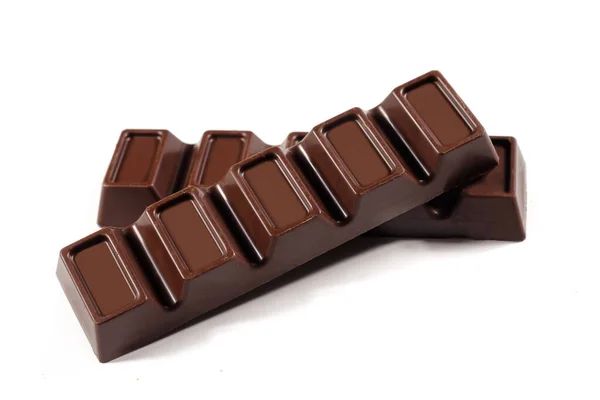 Barra Chocolate Isolado Fundo Branco Close — Fotografia de Stock