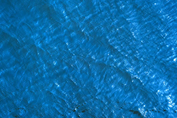 Blaues Wasser Mit Solaren Lichtflecken Ansicht Von Oben — Stockfoto