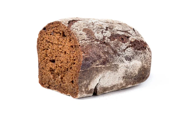 Напівжирний Хліб Ізольований Білому Крупним Планом — стокове фото