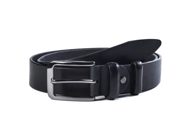 Cinturón Negro Aislado Sobre Fondo Blanco — Foto de Stock