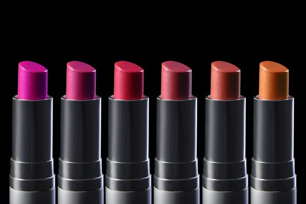 Lipstick Set Isolated Black Background Fashion Colorful Lipsticks Black Background — Stock Photo, Image