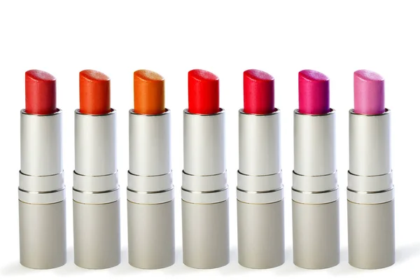 Assortment Lipsticks White Background Set Lipstick — Stock Photo, Image