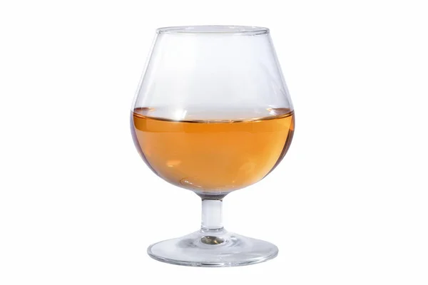 Glas Mit Whisky Auf Weißem Hintergrund Isoliert — Stockfoto