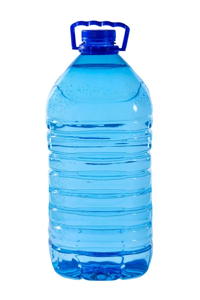 Duża Litrowa Butelka Wody Jest Izolowana Białym Tle — Zdjęcie stockowe