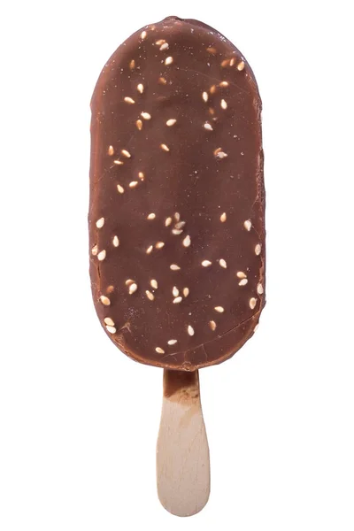 Шоколадное Мороженое Мороженое Белом Фоне — стоковое фото