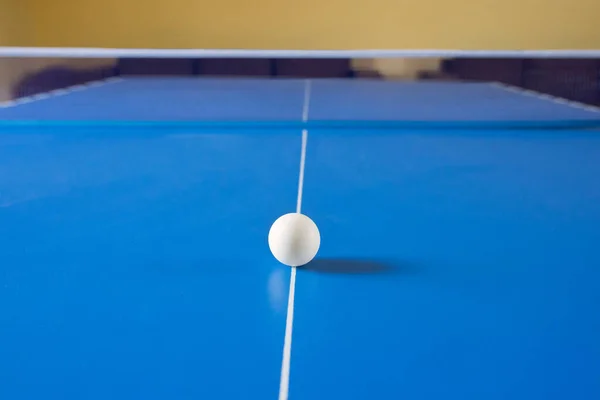 Ball Table Tennis Blue Table Net Sports — Stock Photo, Image