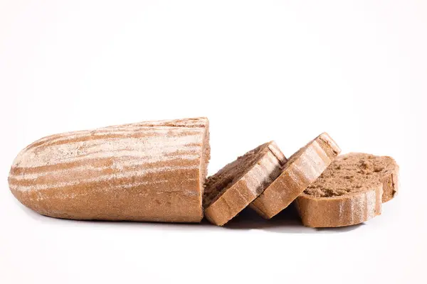Темний Хліб Ізольований Білому Тлі Концепція Випічки Хліба — стокове фото