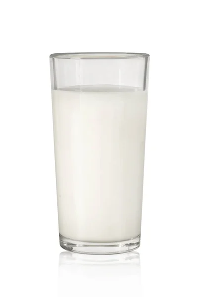 Milchglas Isoliert Auf Weißem Hintergrund Milchprodukte Aus Nächster Nähe — Stockfoto