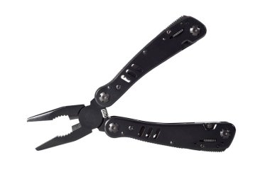 Çelik çoklu işlevsel kerpeten beyaza izole edilmiş. Yakın plan..