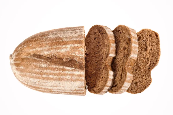 Нарізаний Хліб Ізольований Білому Тлі Вид Зверху — стокове фото