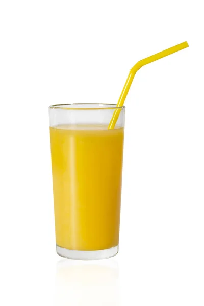Glass Fresh Juice Isolated White Background Close — Stock Photo, Image