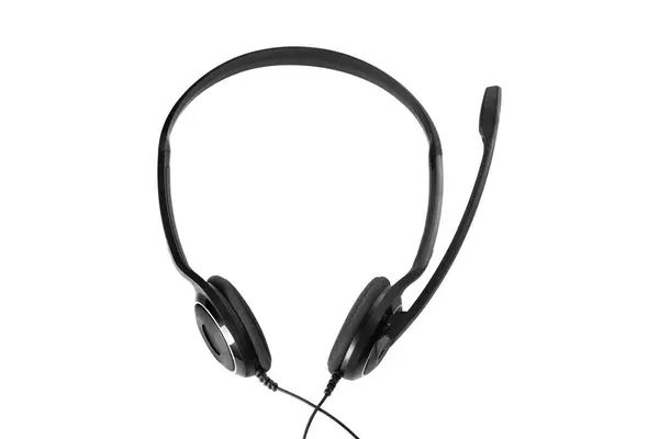 Black Headphones Isolated White Background View — Stock Photo, Image