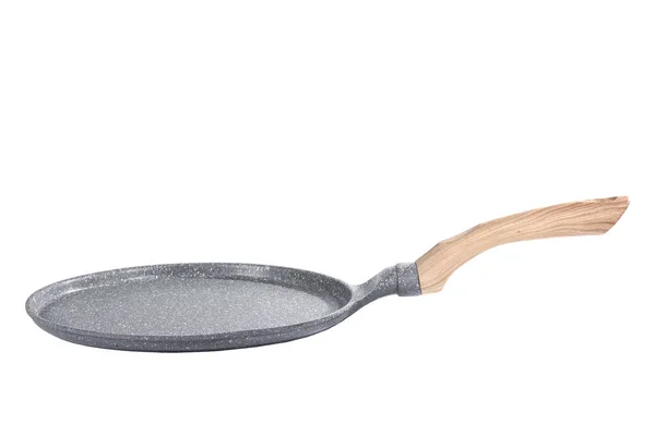Cast Iron Pancake Frying Pan Isolated White — Stock Photo, Image