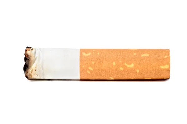 Blown Cigarette Burn Close White Background — Stock Photo, Image